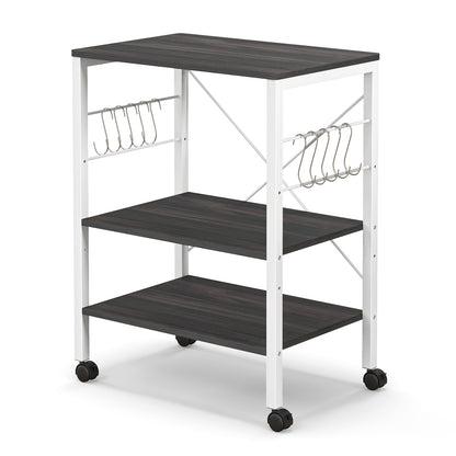 3-Tier Kitchen Baker's Rack Microwave Oven Cart, Deep Brown Baker's Racks at Gallery Canada