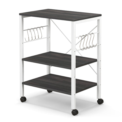 3-Tier Kitchen Baker's Rack Microwave Oven Cart, Deep Brown
