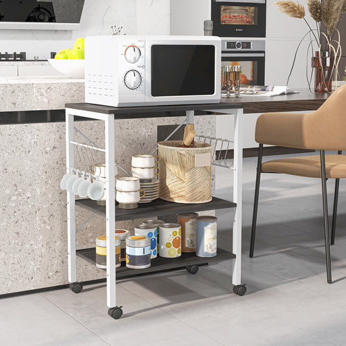 3-Tier Kitchen Baker's Rack Microwave Oven Cart, Deep Brown