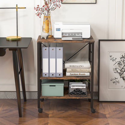 3-Tier Kitchen Baker's Rack Microwave Oven Storage Cart, Rustic Brown Baker's Racks at Gallery Canada