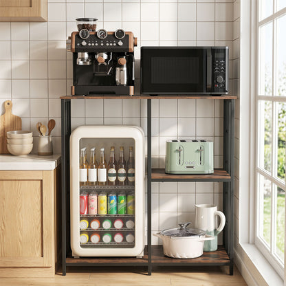 3-Tier Kitchen Baker's Rack with Open Shelves for Microwave and Oven, Rustic Brown Baker's Racks at Gallery Canada