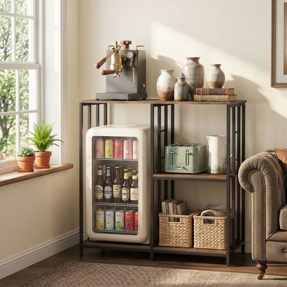 3-Tier Kitchen Baker's Rack with Open Shelves for Microwave and Oven, Rustic Brown Baker's Racks at Gallery Canada