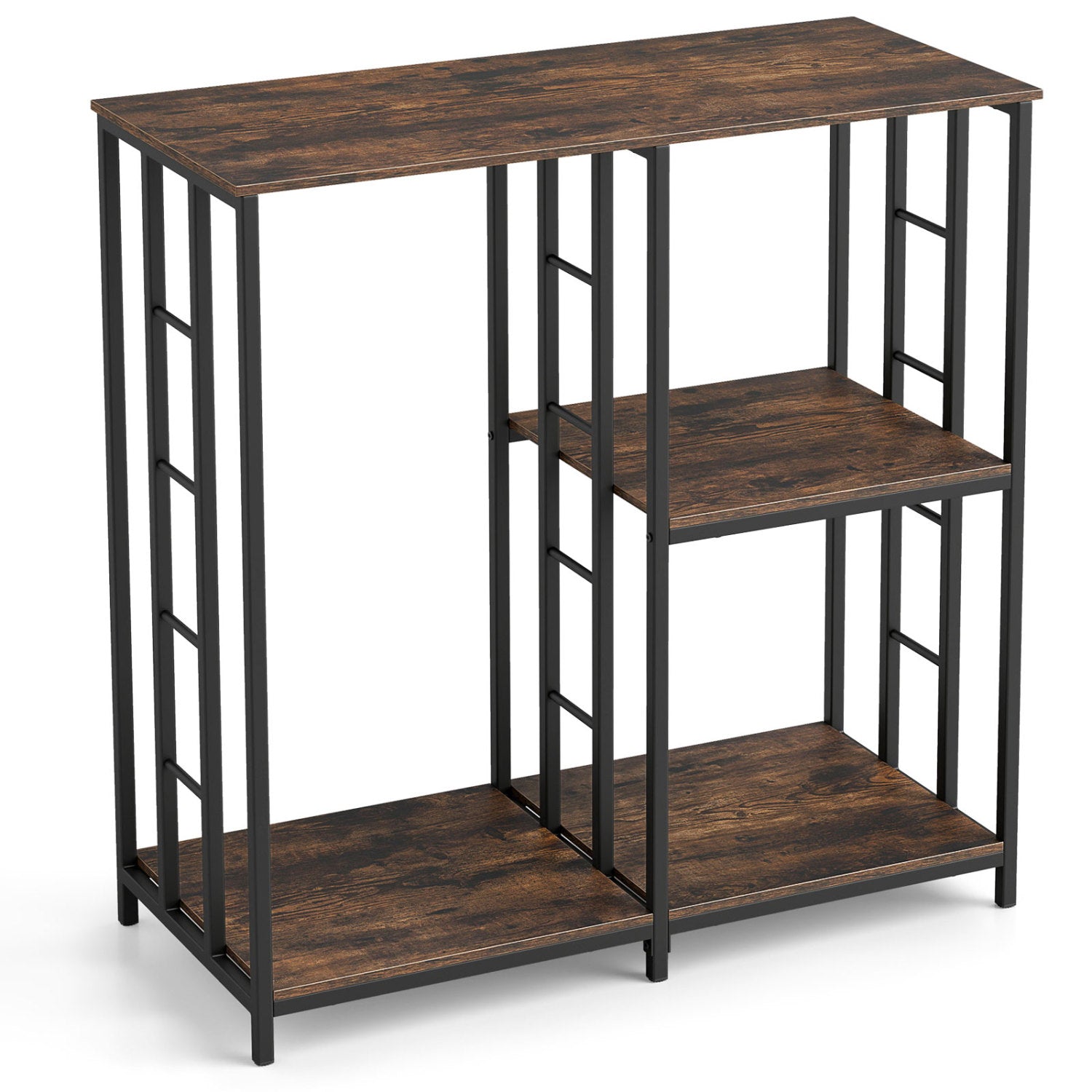 3-Tier Kitchen Baker's Rack with Open Shelves for Microwave and Oven, Rustic Brown Baker's Racks Rustic Brown at Gallery Canada