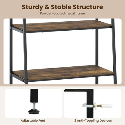 3-Tier Ladder & Corner Shelf Set, Rustic Brown Bookcases at Gallery Canada