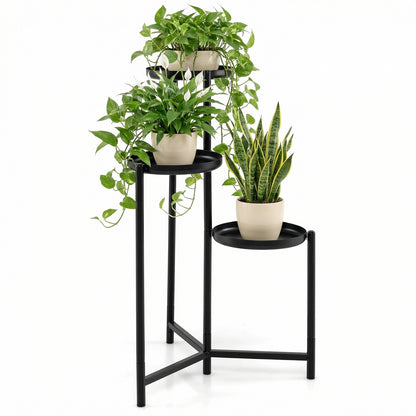 3-Tier Metal Plant Stand, Indoor Outdoor Tall Corner Flower Pot Holder Plant Stands at Gallery Canada