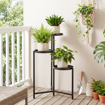 3-Tier Metal Plant Stand, Indoor Outdoor Tall Corner Flower Pot Holder Plant Stands at Gallery Canada