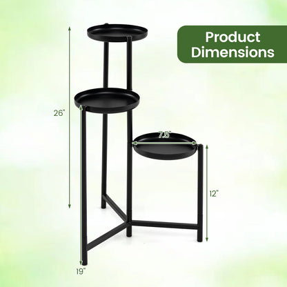3-Tier Metal Plant Stand, Indoor Outdoor Tall Corner Flower Pot Holder Plant Stands at Gallery Canada