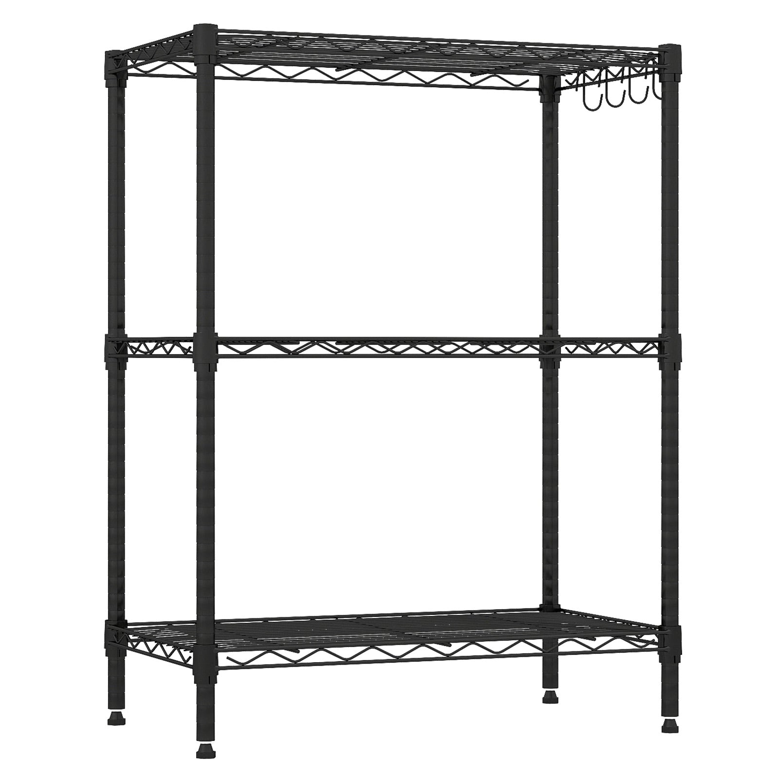 3-Tier Metal Storage Shelving Unit with V-Shaped Wire Rack and 450 LBS Capacity-DK, Black Garages Black at Gallery Canada