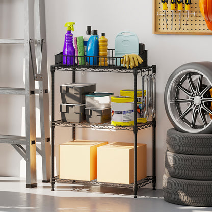 3-Tier Metal Shelving Unit, Set of 2, Black Garages at Gallery Canada