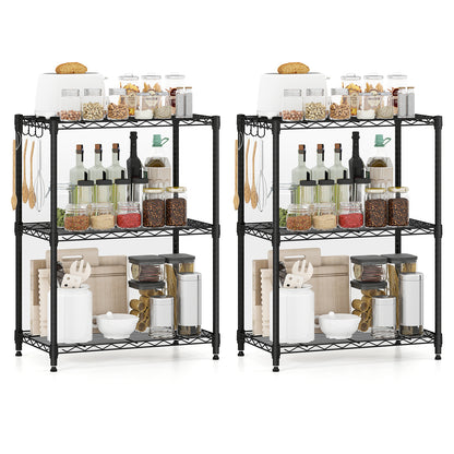 3-Tier Metal Shelving Unit, Set of 2, Black Garages at Gallery Canada