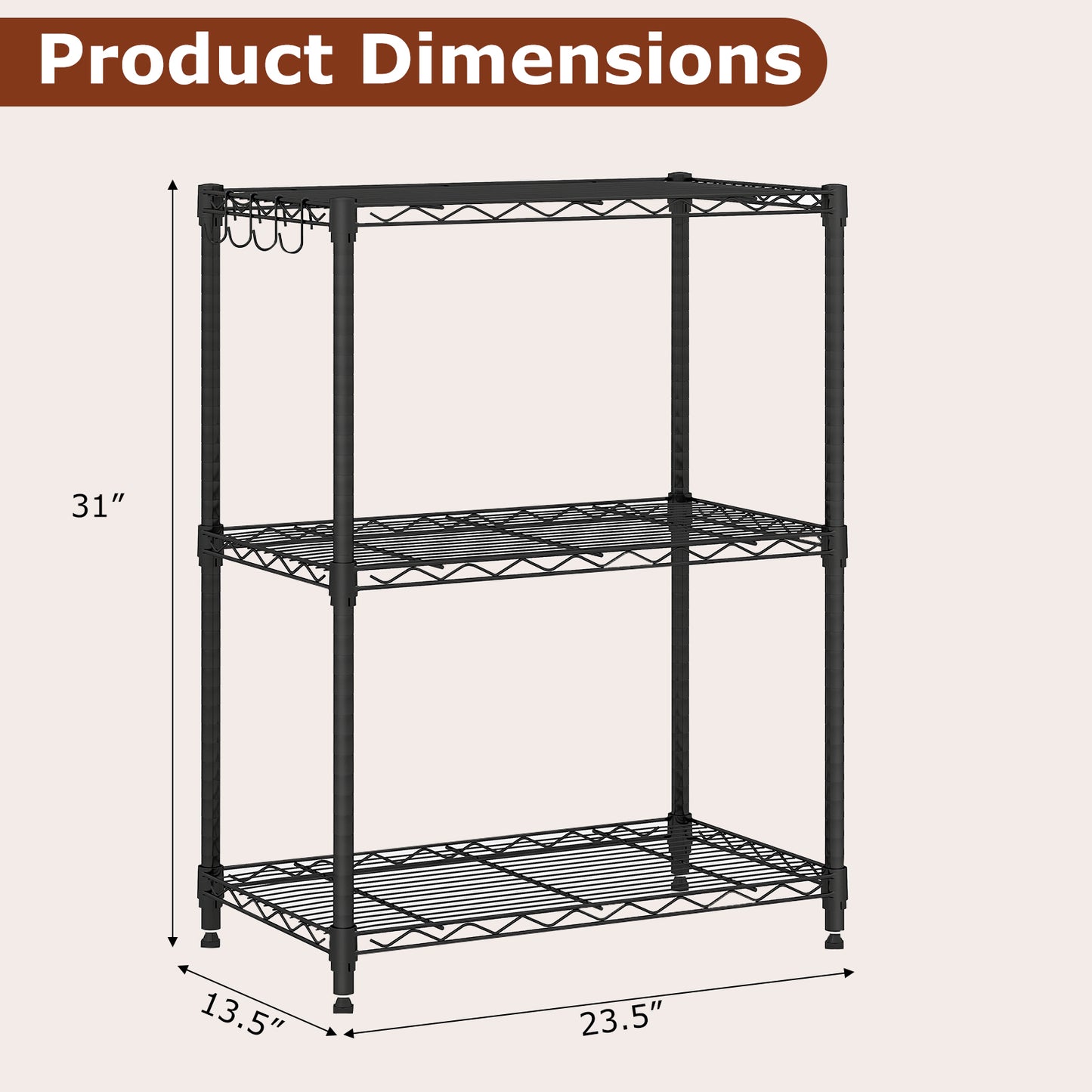 3-Tier Metal Shelving Unit, Set of 2, Black Garages at Gallery Canada