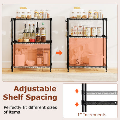 3-Tier Metal Shelving Unit, Set of 2, Black Garages at Gallery Canada