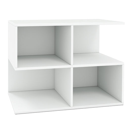 3-Tier Modern S-Shaped End Table, 4 Cubes, White End & Side Tables White at Gallery Canada