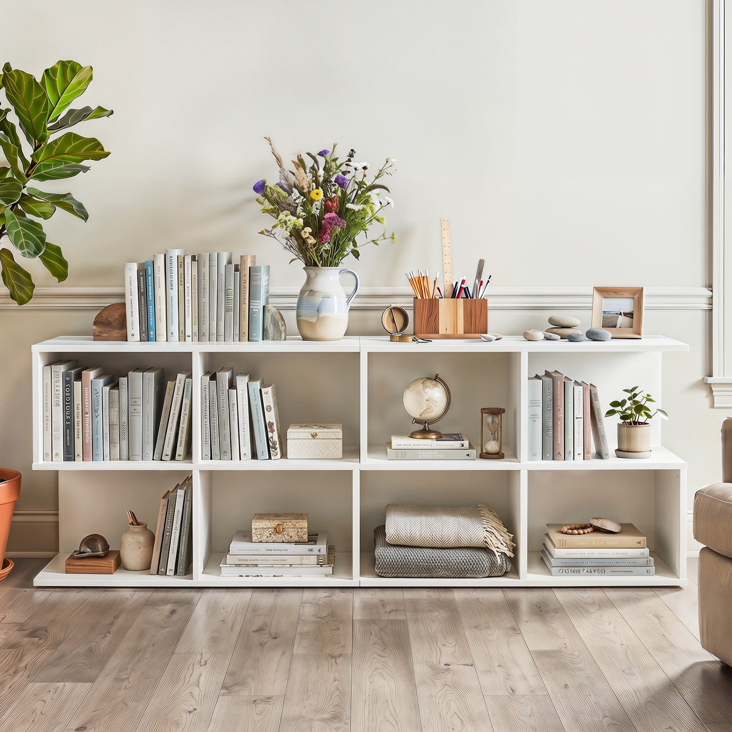 3-Tier Modern S-Shaped End Table, 4 Cubes, White End & Side Tables at Gallery Canada