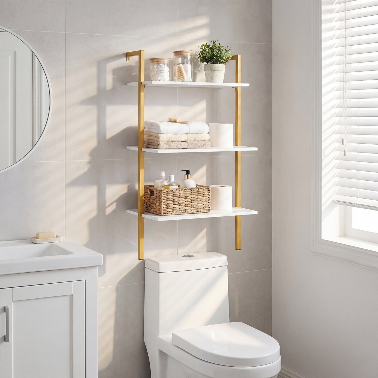 3-Tier Wall Mounted Wooden Floating Shelves Bookcases at Gallery Canada