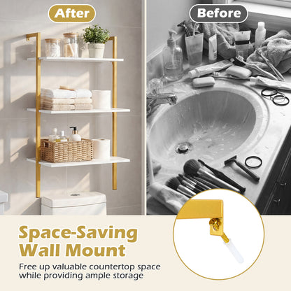 3-Tier Wall Mounted Wooden Floating Shelves Bookcases at Gallery Canada