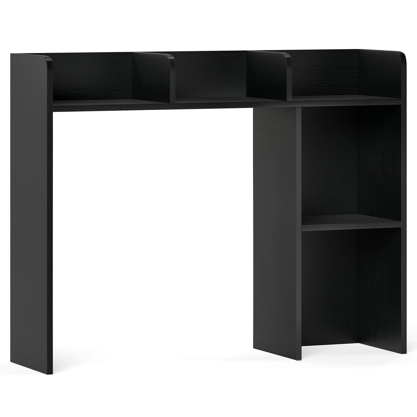 3-Tier Multipurpose Desk Bookshelf with 4 Shelves, Black