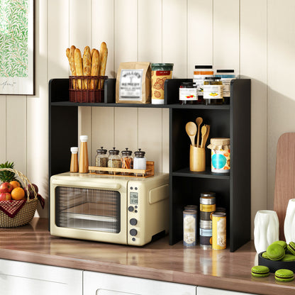 3-Tier Multipurpose Desk Bookshelf with 4 Shelves, Black