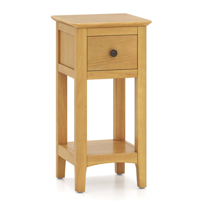 3-Tier Nightstand with Drawer and Open Storage Shelf, Natural Nightstands Natural at Gallery Canada
