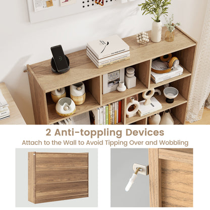 3-Tier Open Bookcase, 8-Cube Floor Storage Shelves, Natural Bookcases at Gallery Canada