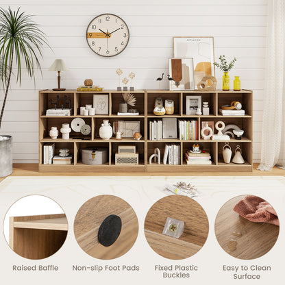 3-Tier Open Bookcase, 8-Cube Floor Storage Shelves, Natural Bookcases at Gallery Canada