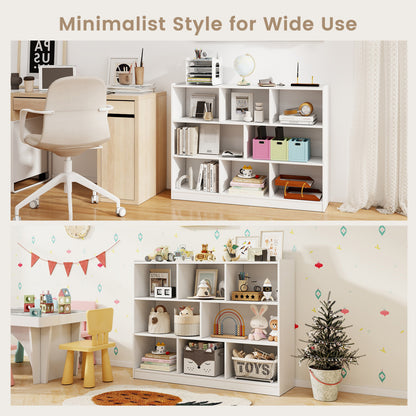 3-Tier 8-Cube Bookcase, Floor Standing Storage Shelves, White Bookcases at Gallery Canada