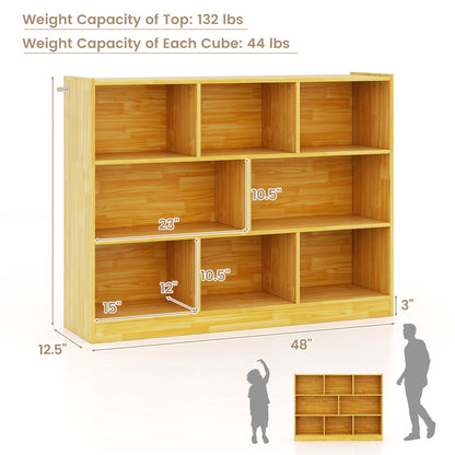 3-Tier 8-Cube Floor Standing Storage Shelves, Yellow Bookcases at Gallery Canada