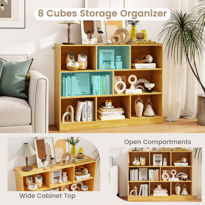 3-Tier 8-Cube Floor Standing Storage Shelves, Yellow Bookcases at Gallery Canada