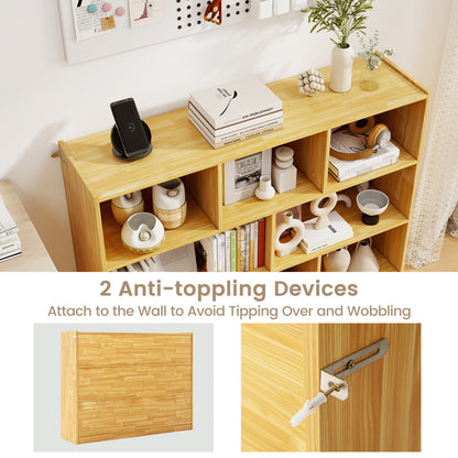 3-Tier 8-Cube Floor Standing Storage Shelves, Yellow Bookcases at Gallery Canada