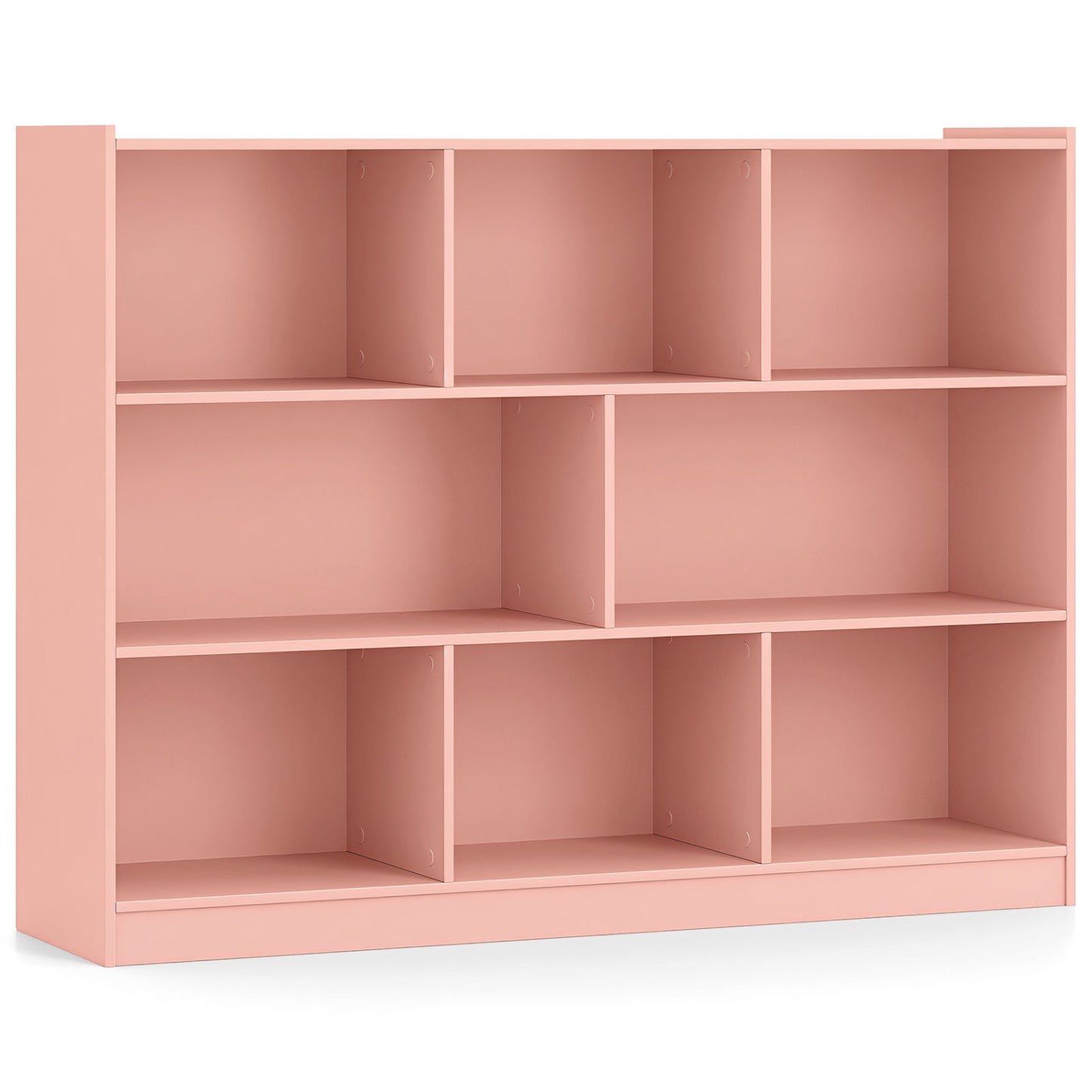 3-Tier 8-Cube Open Bookcase, Pink