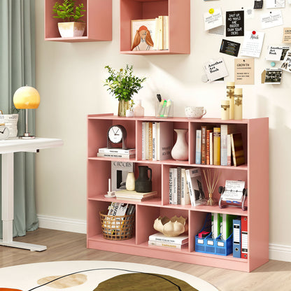 3-Tier 8-Cube Open Bookcase, Pink
