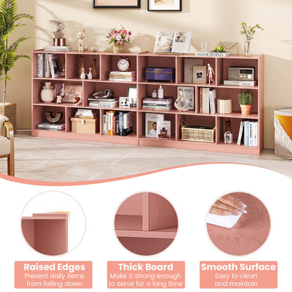 3-Tier 8-Cube Open Bookcase, Pink