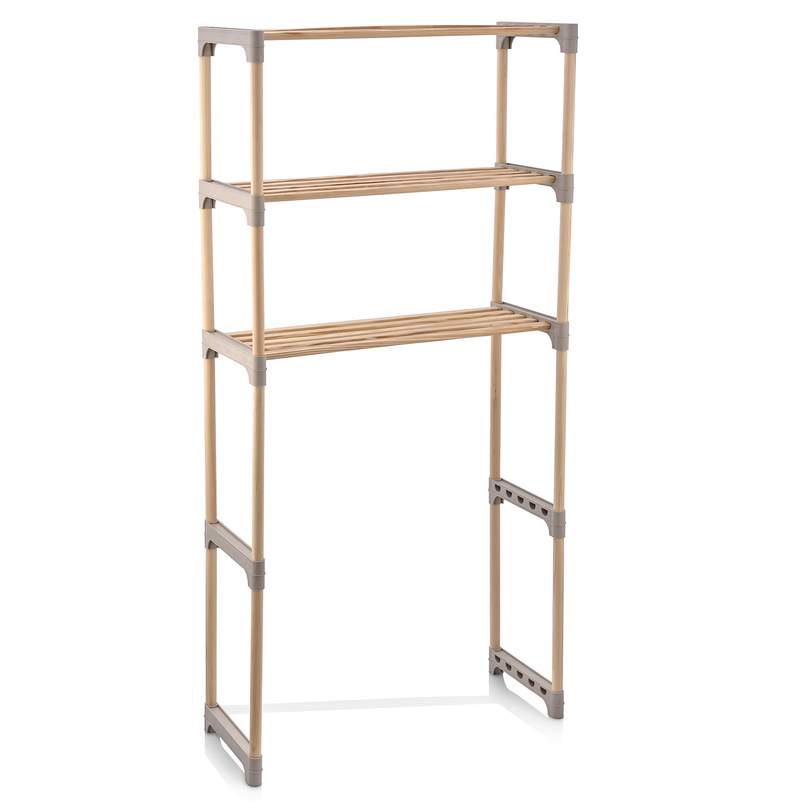 3-Tier Over The Toilet Storage Rack with Open Shelves, Gray Toilet Gray at Gallery Canada