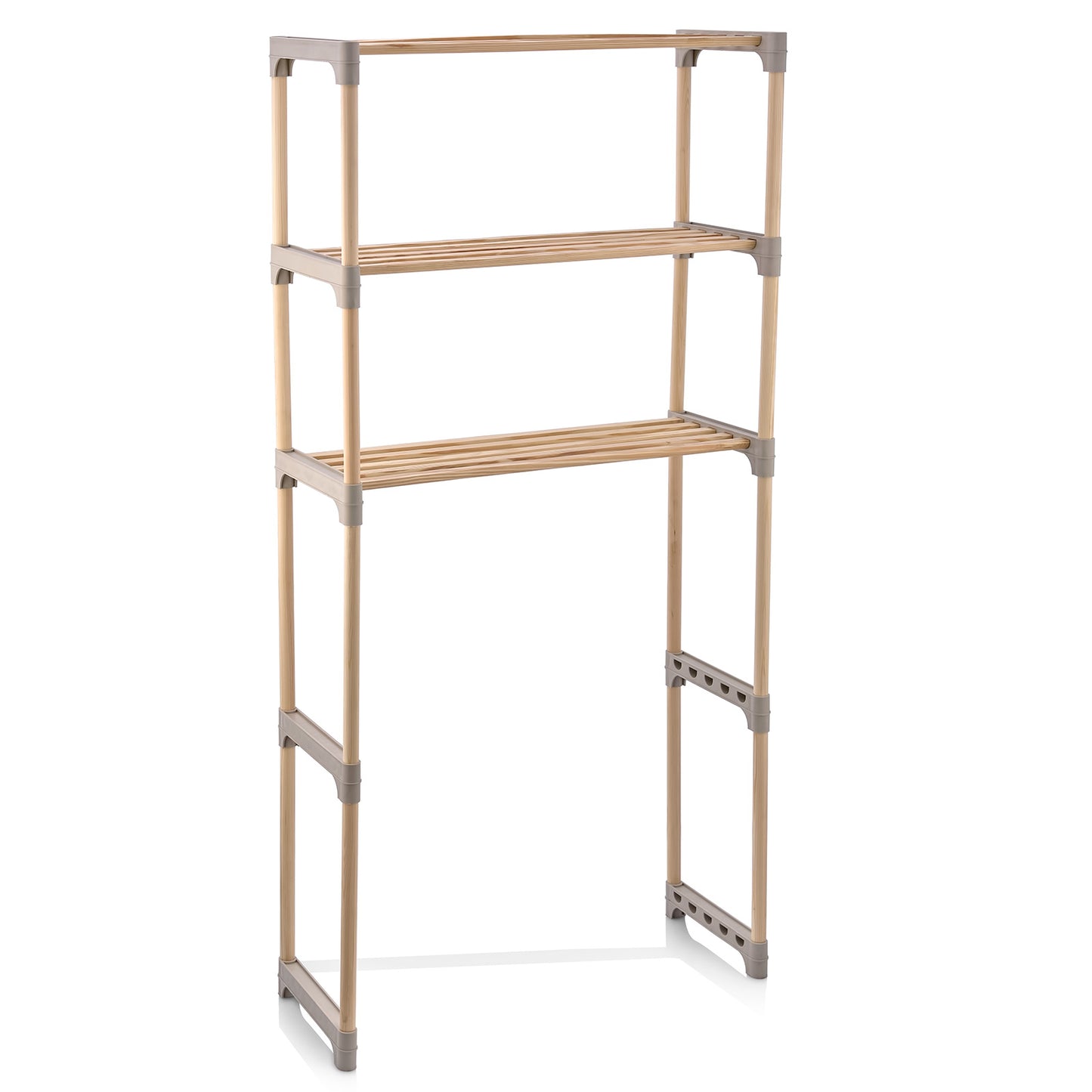 3-Tier Over The Toilet Storage Rack with Open Shelves, Gray Toilet Gray at Gallery Canada
