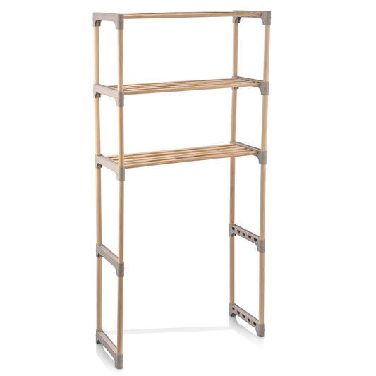 3-Tier Over The Toilet Storage Rack with Open Shelves, Gray Toilet Gray at Gallery Canada