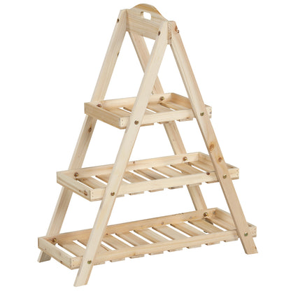 3-Tier Plant Stand, Flower Pot Display, Natural Plant Stands at Gallery Canada