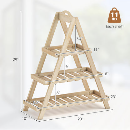 3-Tier Plant Stand, Flower Pot Display, Natural Plant Stands at Gallery Canada