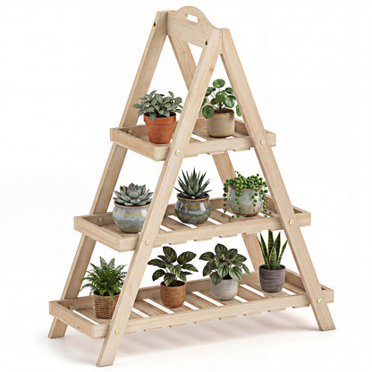 3-Tier Plant Stand, Flower Pot Display, Natural Plant Stands at Gallery Canada