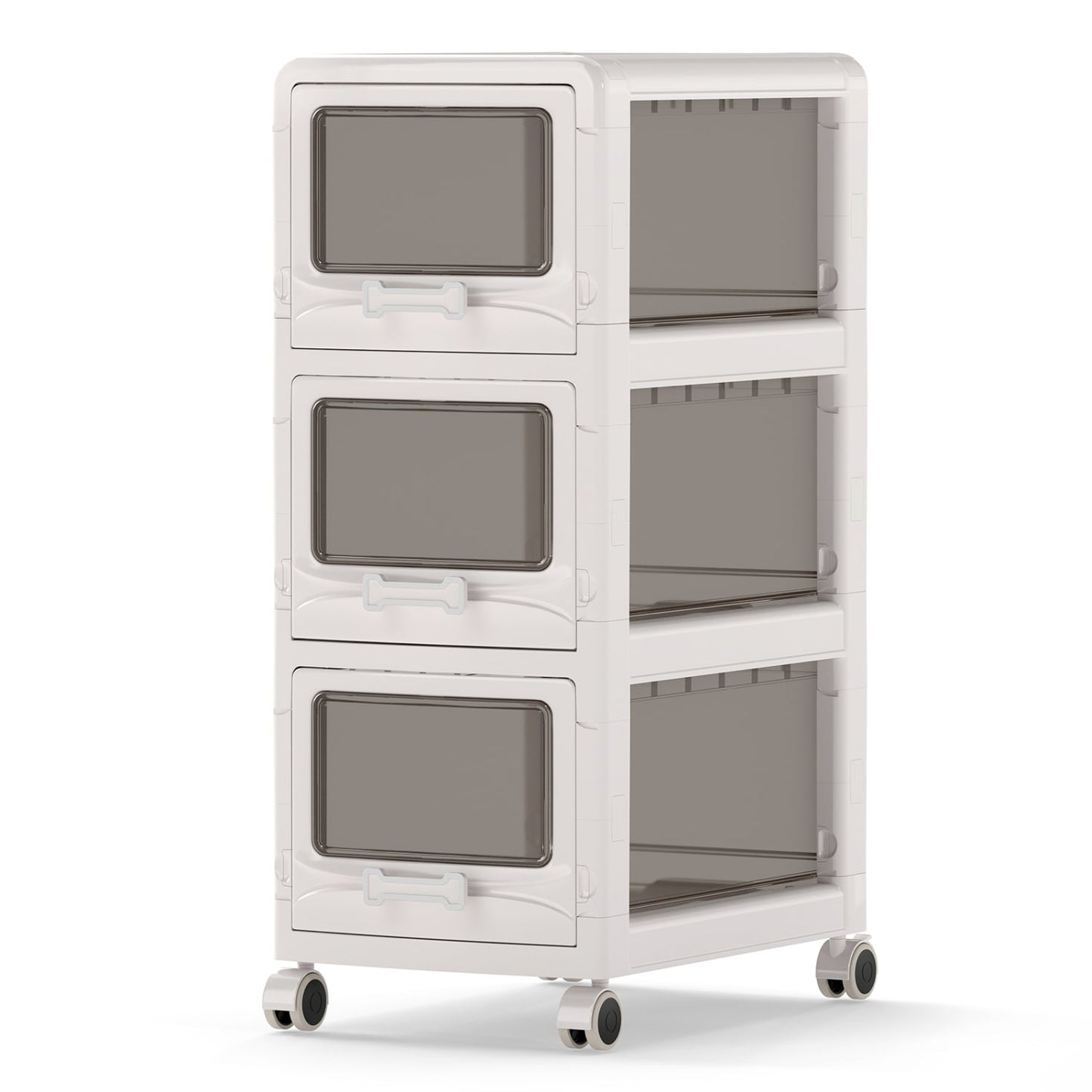 3-Tier Plastic Drawer Storage Organizer, Rolling Cart, Lockable Wheels File Cabinets at Gallery Canada