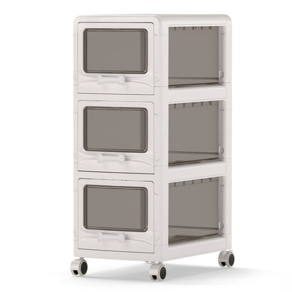 3-Tier Plastic Drawer Storage Organizer, Rolling Cart, Lockable Wheels File Cabinets at Gallery Canada
