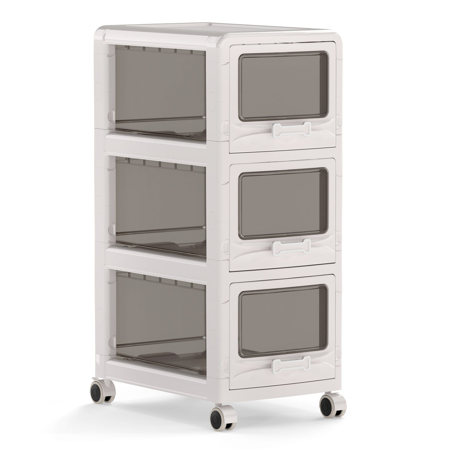 3-Tier Plastic Drawer Storage Organizer, Rolling Cart, Lockable Wheels File Cabinets at Gallery Canada