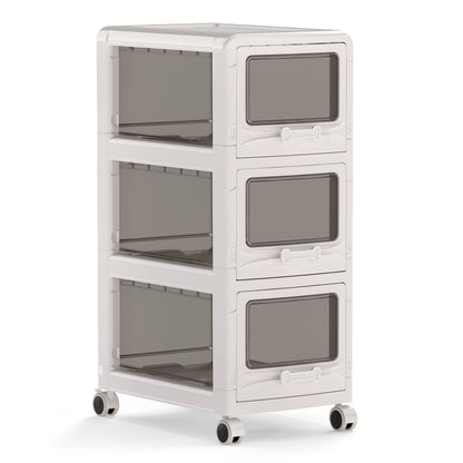 3-Tier Plastic Drawer Storage Organizer, Rolling Cart, Lockable Wheels File Cabinets at Gallery Canada