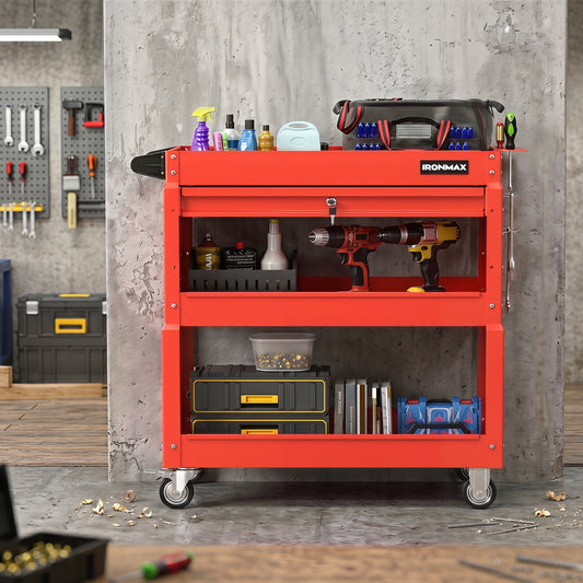 3-Tier Rolling Tool Cart, Red Garages Red at Gallery Canada