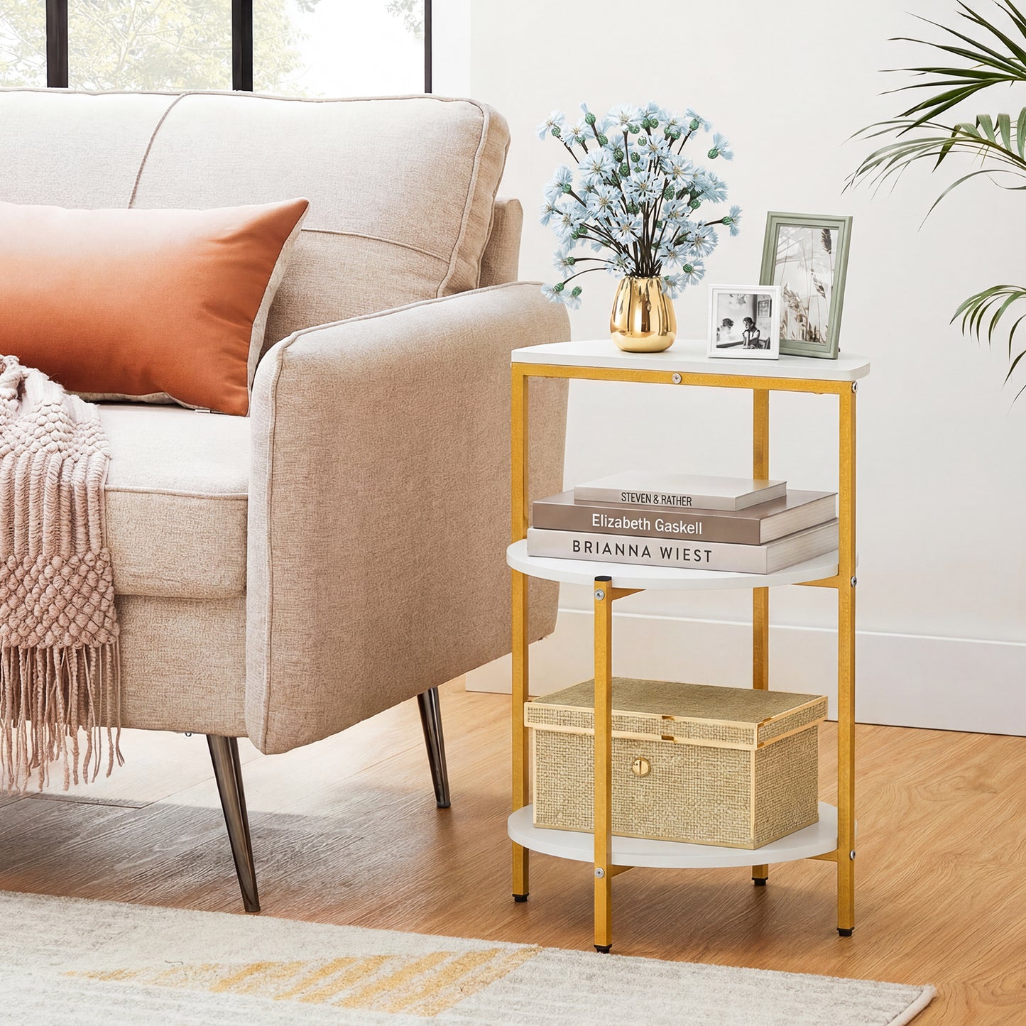 3-Tier Round End Table for Small Space and Bedroom Room-Set of 1 End & Side Tables at Gallery Canada