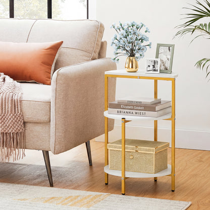 3-Tier Round End Table for Small Space and Bedroom Room-Set of 1 End & Side Tables at Gallery Canada
