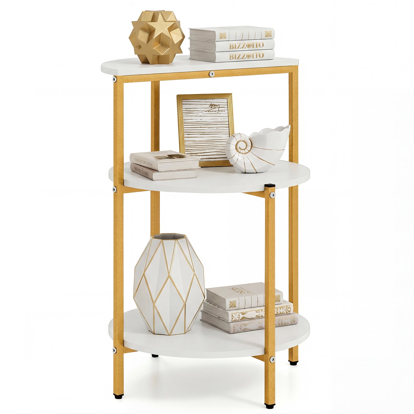 3-Tier Round End Table for Small Space and Bedroom Room-Set of 1 End & Side Tables at Gallery Canada