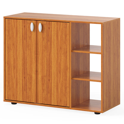 3-Tier Shoe Cabinet with Doors with Adjustable Open Shelves for Entryway, Natural Shoe Racks & Storage Benches at Gallery Canada