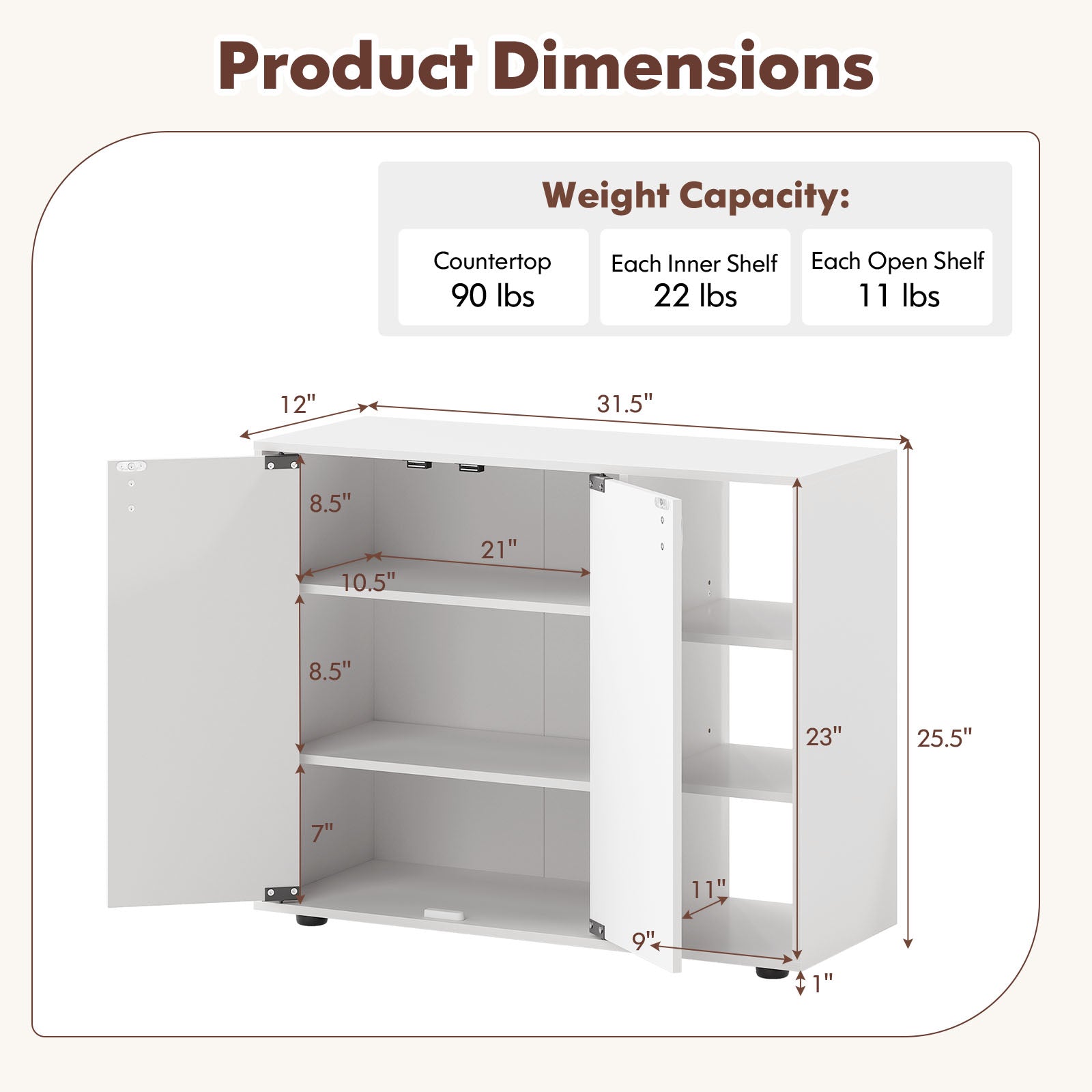 3-Tier Shoe Cabinet with Doors with Adjustable Open Shelves for Entryway, White Shoe Racks & Storage Benches at Gallery Canada