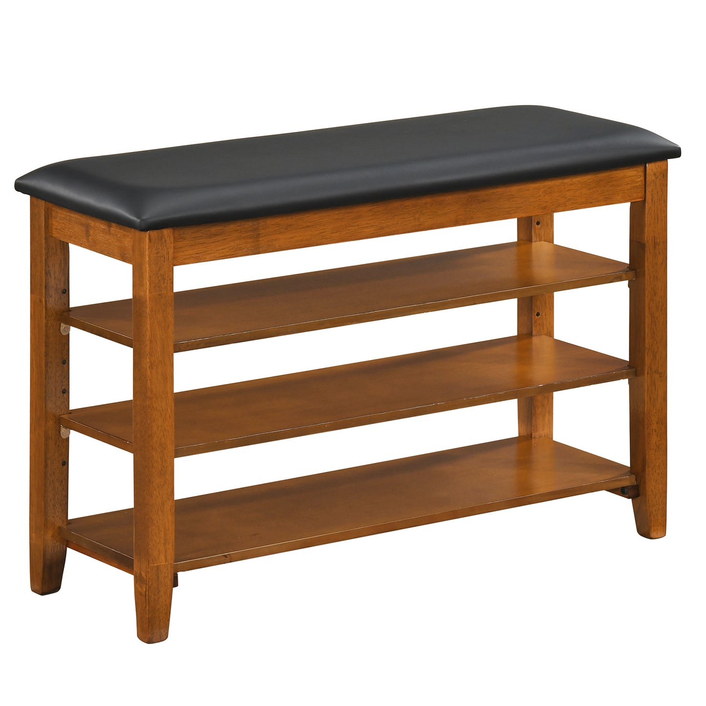 3-Tier Shoe Rack Bench, Adjustable Shelves, Soft Cushion, Brown Shoe Racks & Storage Benches Brown at Gallery Canada