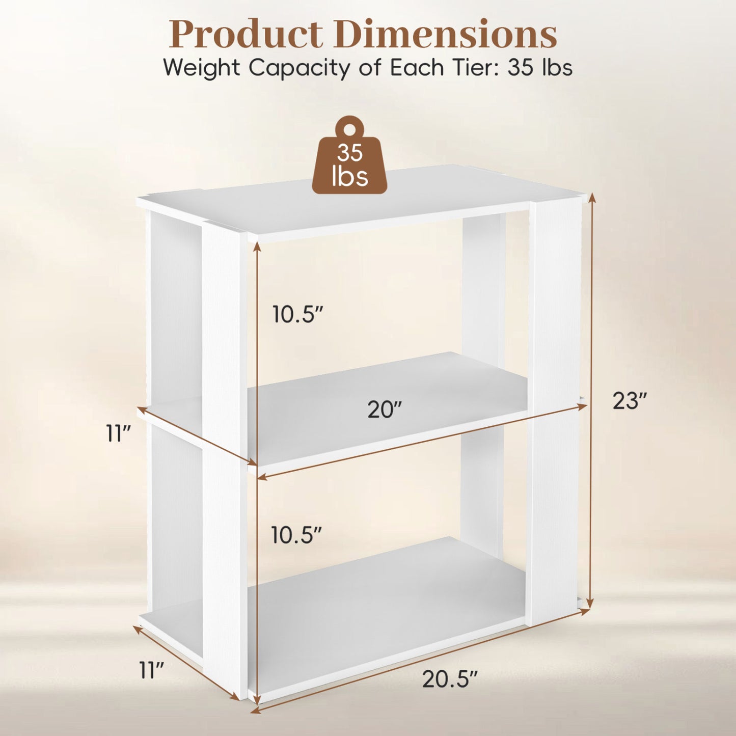3-Tier Shoe Rack Modern Shoe Organizer with Stackable Design, White
